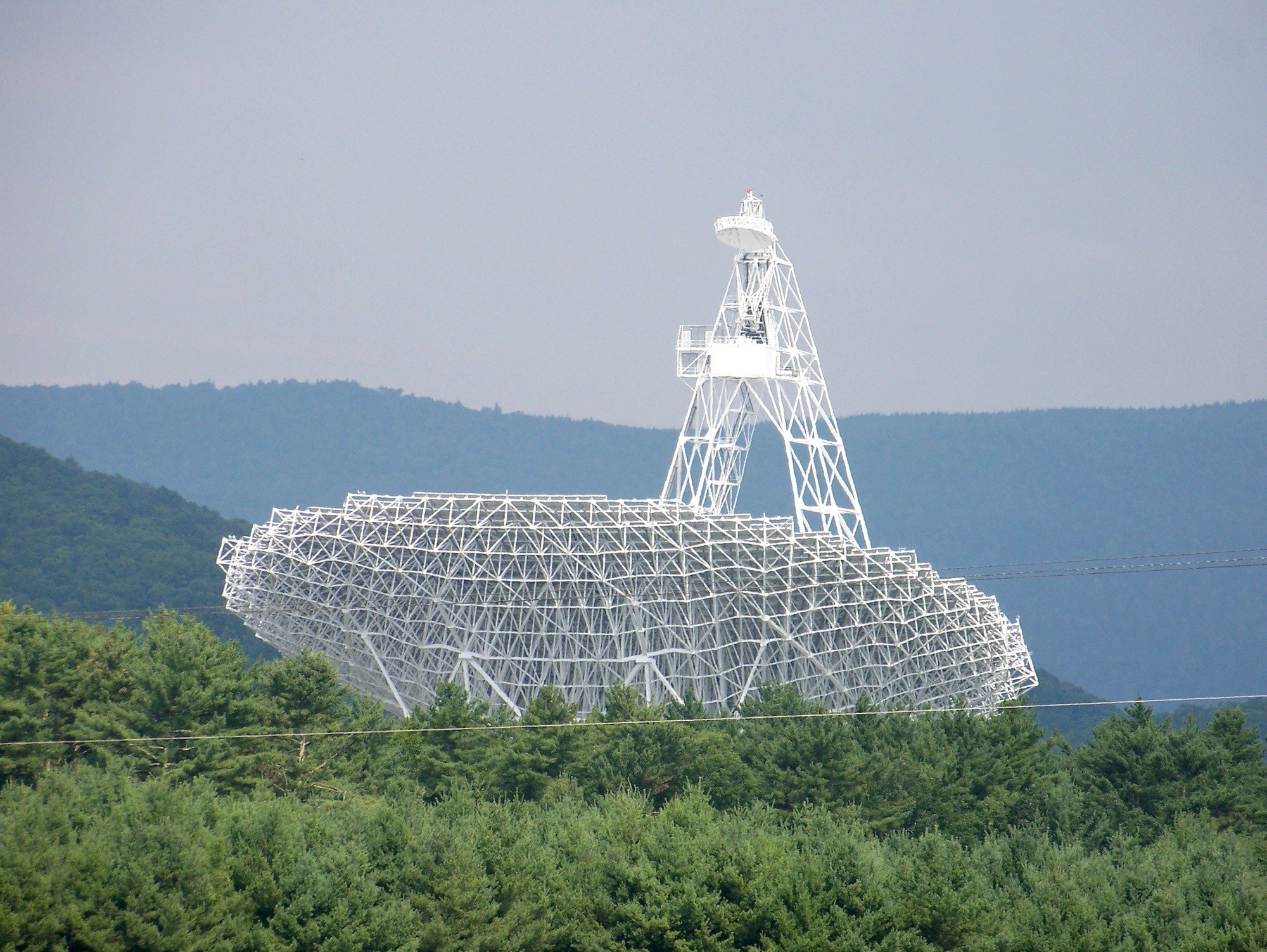 مرصد غرين بانك في ولاية فرجينيا الغربية، واحد من بين التلسكوبات الراديوية العديدة التي يستخدمها مشروع NANOGrav.